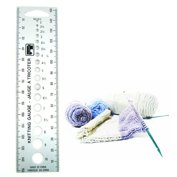 Plastic Knitting Knit Needle Size Gauge Ruler Measure Ruler Tool Sewing Too D0G0 